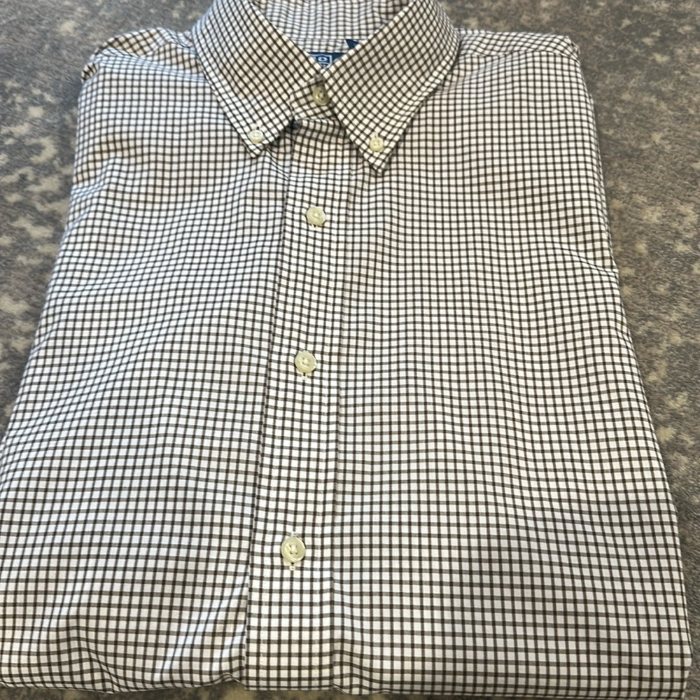 RALPH LAUREN BROWN AND WHITE CHECKERED SIZE M SHIRT - Picture 7 of 9